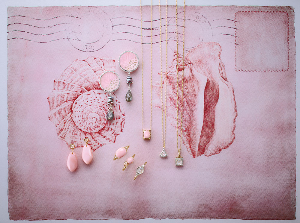 珍しいピンクの巻貝、コンクシェルを使った新作ジュエリーがアガットから登場 – 千葉県のファッション情報